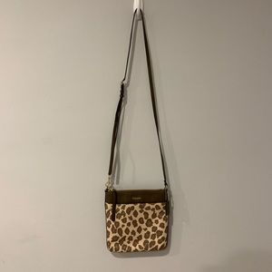 Coach Leopard Tan Brown Crossbody